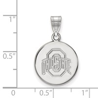 Sterling Silver Rhodium-plated LogoArt the Ohio State University Medium Disc Pendant view 2