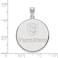 Sterling Silver Rhodium-plated LogoArt Penn State University Extra Large Disc Pendant view 2