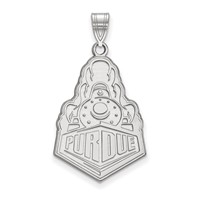 Sterling Silver Rhodium-plated LogoArt Purdue University Boilermakers Train Logo Extra Large Pendant view 1