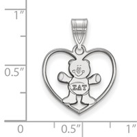 Sterling Silver Rhodium-plated LogoArt Sigma Delta Tau Sorority Symbol Heart Pendant view 2