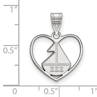 Sterling Silver Rhodium-plated LogoArt Sigma Sigma Sigma Sorority Symbol Heart Pendant view 2