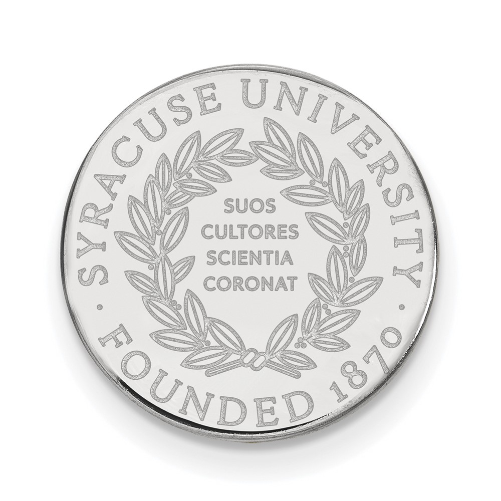 Sterling Silver Rhodium-plated LogoArt Syracuse University Crest Lapel Pin