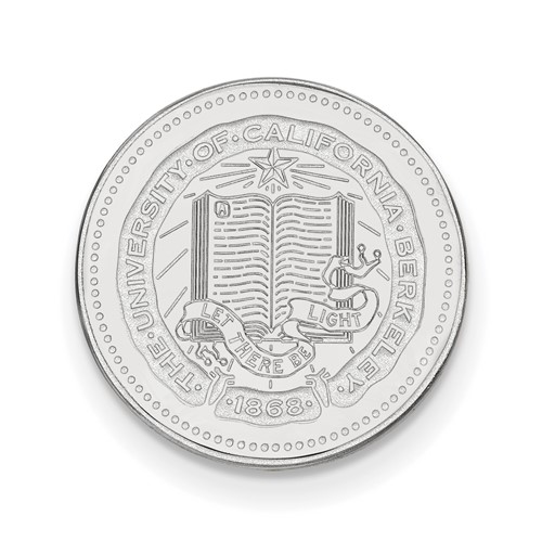 Sterling Silver Rhodium-plated LogoArt University of California Berkeley Crest Lapel Pin