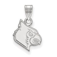 Sterling Silver Rhodium-plated LogoArt University of Louisville Cardinal Small Pendant view 1