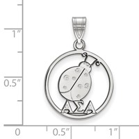 Sterling Silver Rhodium-plated LogoArt Alpha Sigma Alpha Sorority Symbol Medium Circle Pendant view 2