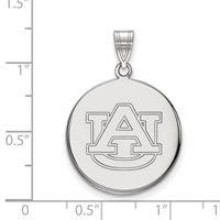 Sterling Silver Rhodium-plated LogoArt Auburn University Large Disc Pendant view 2