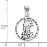 Sterling Silver Rhodium-plated LogoArt Alpha Xi Delta Sorority Symbol Medium Circle Pendant view 2