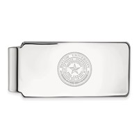 Sterling Silver Rhodium-plated LogoArt Baylor University Crest Money Clip view 1
