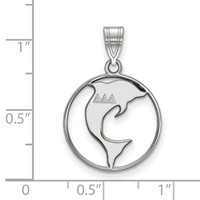 Sterling Silver Rhodium-plated LogoArt Delta Delta Delta Sorority Symbol Medium Circle Pendant view 2