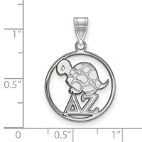 Sterling Silver Rhodium-plated LogoArt Delta Zeta Sorority Symbol Medium Circle Pendant view 2