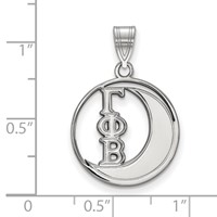 Sterling Silver Rhodium-plated LogoArt Gamma Phi Beta Sorority Symbol Medium Circle Pendant view 2