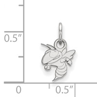 Sterling Silver Rhodium-plated LogoArt Georgia Institute of Technology Yellow Jacket Extra Small Pendant view 2