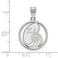 Sterling Silver Rhodium-plated LogoArt Kappa Delta Sorority Symbol Medium Circle Pendant view 2