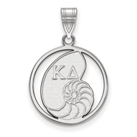 Sterling Silver Rhodium-plated LogoArt Kappa Delta Sorority Symbol Medium Circle Pendant view 1