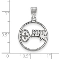 Sterling Silver Rhodium-plated LogoArt Kappa Kappa Gamma Sorority Symbol Medium Circle Pendant view 2