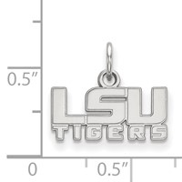 Sterling Silver Rhodium-plated LogoArt Louisiana State University L-s-u Tigers Extra Small Pendant view 2