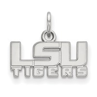 Sterling Silver Rhodium-plated LogoArt Louisiana State University L-s-u Tigers Extra Small Pendant view 1