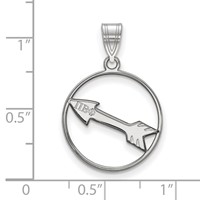 Sterling Silver Rhodium-plated LogoArt Pi Beta Phi Sorority Symbol Medium Circle Pendant view 2