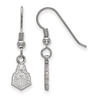 Sterling Silver Rhodium-plated LogoArt Purdue University Boilermakers Train Logo Extra Small Dangle Wire Earrings view 1