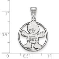 Sterling Silver Rhodium-plated LogoArt Sigma Delta Tau Sorority Symbol Medium Circle Pendant view 2
