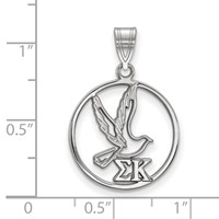 Sterling Silver Rhodium-plated LogoArt Sigma Kappa Sorority Symbol Medium Circle Pendant view 2