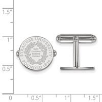 Sterling Silver Rhodium-plated LogoArt Syracuse University Crest Cuff Links view 2