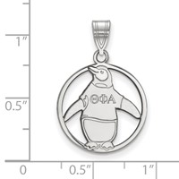 Sterling Silver Rhodium-plated LogoArt Theta Phi Alpha Sorority Symbol Medium Circle Pendant view 2