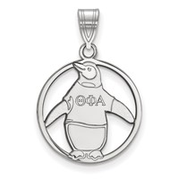 Sterling Silver Rhodium-plated LogoArt Theta Phi Alpha Sorority Symbol Medium Circle Pendant view 1