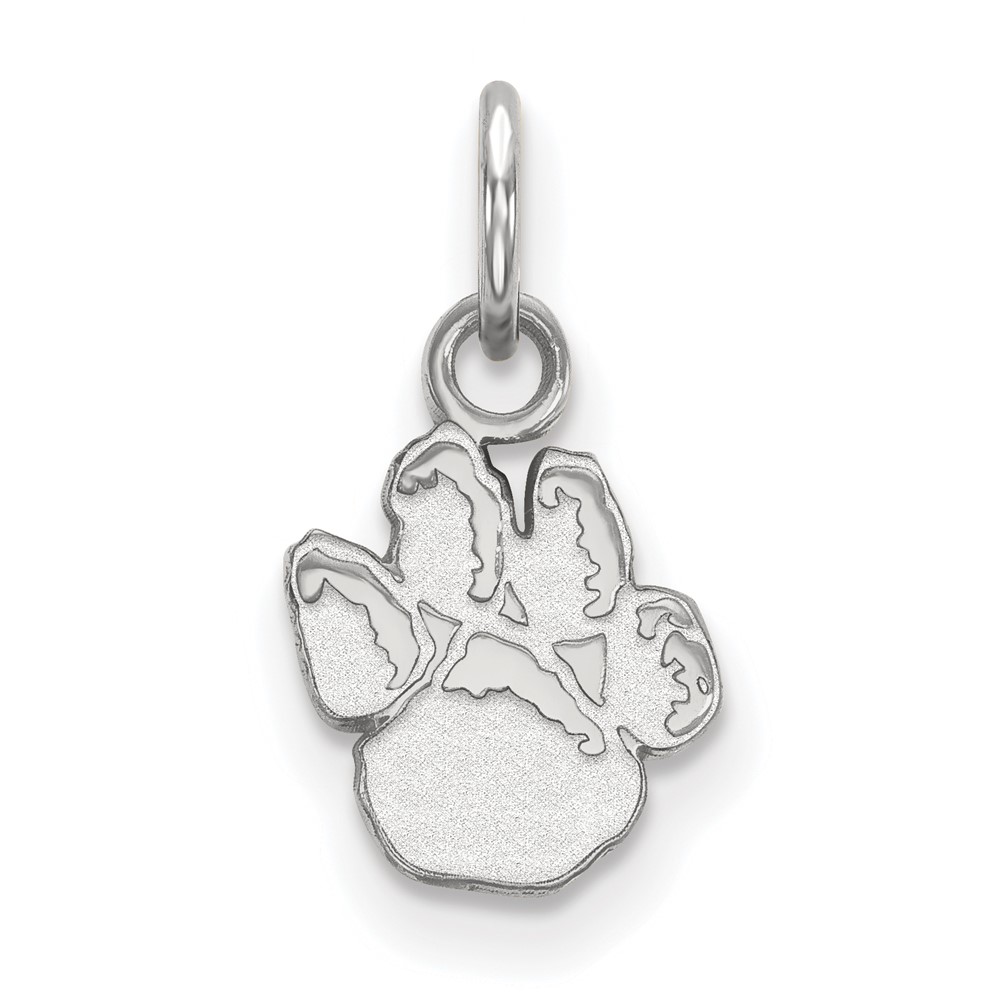 Sterling Silver Rhodium-plated LogoArt University of Pittsburgh Panther Paw Extra Small Pendant