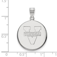 Sterling Silver Rhodium-plated LogoArt University of Virginia Large Disc Pendant view 2