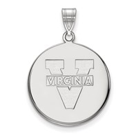 Sterling Silver Rhodium-plated LogoArt University of Virginia Large Disc Pendant view 1