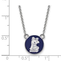 Sterling Silver Rhodium-plated LogoArt Alpha Xi Delta Sorority Symbol Small Color Enamel Pendant Necklace, 18" view 2