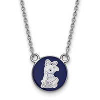 Sterling Silver Rhodium-plated LogoArt Alpha Xi Delta Sorority Symbol Small Color Enamel Pendant Necklace, 18" view 1