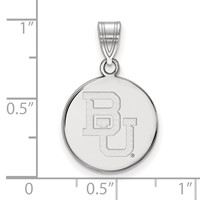 Sterling Silver Rhodium-plated LogoArt Baylor University Bears Medium Disc Pendant view 2
