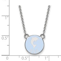 Sterling Silver Rhodium-plated LogoArt Delta Delta Delta Sorority Symbol Small Color Enamel Pendant Necklace, 18" view 2