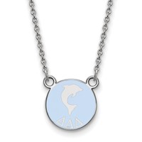 Sterling Silver Rhodium-plated LogoArt Delta Delta Delta Sorority Symbol Small Color Enamel Pendant Necklace, 18" view 1