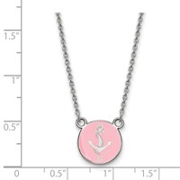 Sterling Silver Rhodium-plated LogoArt Delta Gamma Sorority Symbol Small Color Enamel Pendant Necklace, 18" view 2