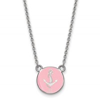 Sterling Silver Rhodium-plated LogoArt Delta Gamma Sorority Symbol Small Color Enamel Pendant Necklace, 18" view 1