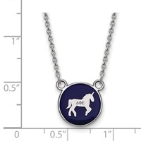 Sterling Silver Rhodium-plated LogoArt Delta Phi Epsilon Sorority Symbol Small Color Enamel Pendant Necklace, 18" view 2