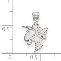 Sterling Silver Rhodium-plated LogoArt Georgia Institute of Technology Yellow Jacket Small Pendant view 2