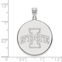 Sterling Silver Rhodium-plated LogoArt Iowa State University Extra Large Disc Pendant view 2