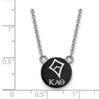 Sterling Silver Rhodium-plated LogoArt Kappa Alpha Theta Sorority Symbol Small Color Enamel Pendant Necklace, 18" view 2