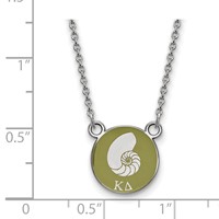 Sterling Silver Rhodium-plated LogoArt Kappa Delta Sorority Symbol Small Color Enamel Pendant 18 Inch Necklace view 2