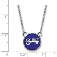 Sterling Silver Rhodium-plated LogoArt Kappa Kappa Gamma Sorority Symbol Small Color Enamel Pendant Necklace, 18" view 2