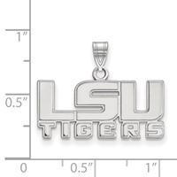 Sterling Silver Rhodium-plated LogoArt Louisiana State University L-s-u Tigers Small Pendant view 2