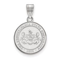 Sterling Silver Rhodium-plated LogoArt Penn State University Medium Crest Pendant view 1