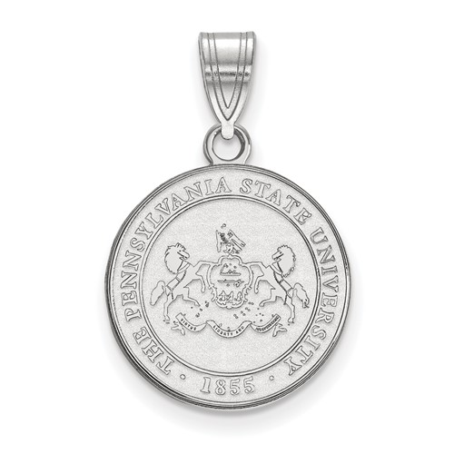 Sterling Silver Rhodium-plated LogoArt Penn State University Medium Crest Pendant