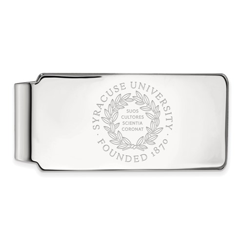 Sterling Silver Rhodium-plated LogoArt Syracuse University Crest Money Clip