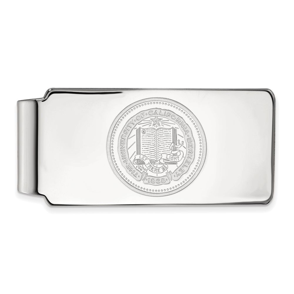 Sterling Silver Rhodium-plated LogoArt University of California Berkeley Crest Money Clip
