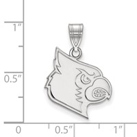 Sterling Silver Rhodium-plated LogoArt University of Louisville Cardinal Large Pendant view 2